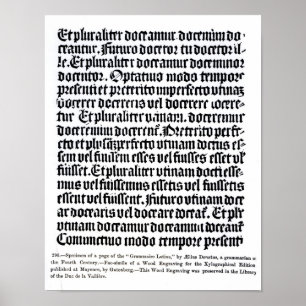 Een pagina van de "Grammaire Latine" Poster