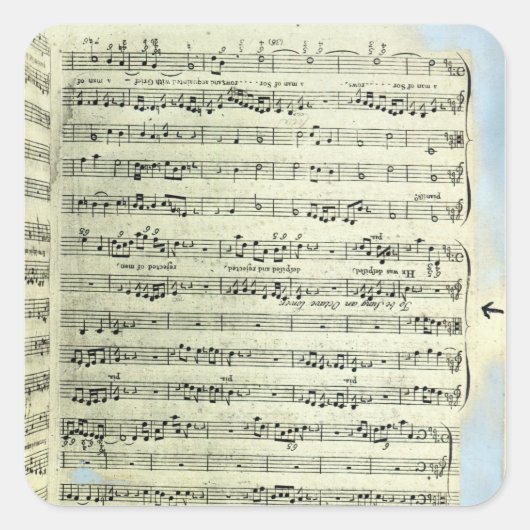 Een pagina van één van de enige twee exemplaren vierkante sticker (Voorkant)