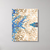 Een  paisleymotief in blauw en bruin, display canvas afdruk (Voorkant)