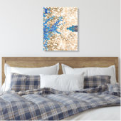 Een  paisleymotief in blauw en bruin, display canvas afdruk (Insitu (Slaapkamer))