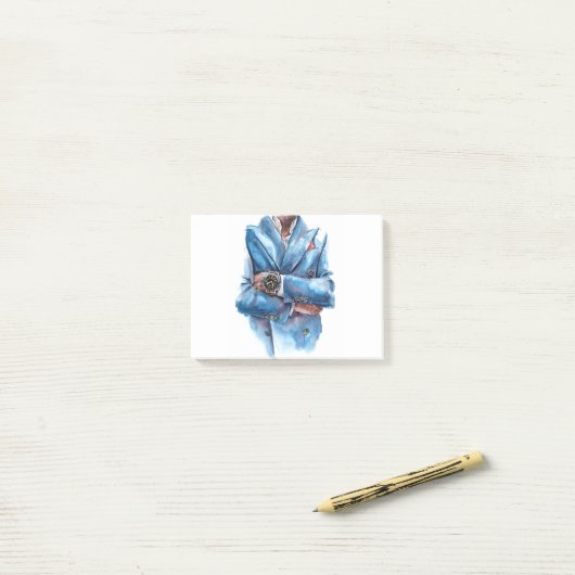 Een pak en een horloge post-it® notes (Op bureau)