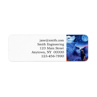 Een pak wolven op een donkere nacht etiket