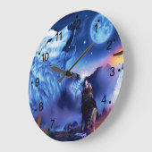 Een pak wolven op een donkere nacht grote klok (Hoek)