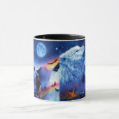 Een pak wolven op een donkere nacht mok (Midden)