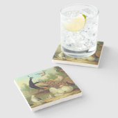 Een pakje, Doves, Kippen en een pakje in een Park Stenen Onderzetter (Zijkant)