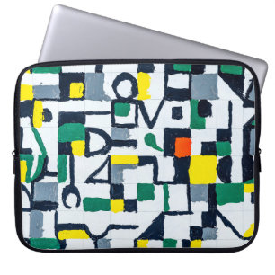 Een paletkeukenschilderij; Abstract rasterschilder Laptop Sleeve