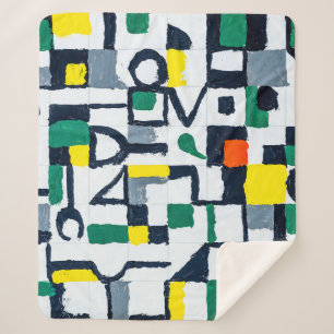 Een paletkeukenschilderij; Abstract rasterschilder Sherpa Deken