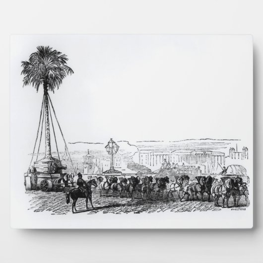 Een palmboom die naar het Hyde Park wordt vervoerd Fotoplaat (Voorkant)