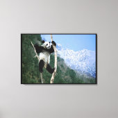 Een panda in een boom gewikkeld canvas afdruk (Voorkant)