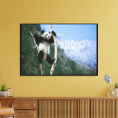 Een panda in een boom gewikkeld canvas afdruk (Insitu (Woonkamer))