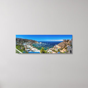 Een Panorama van Avalon op Catalina Canvas Afdruk