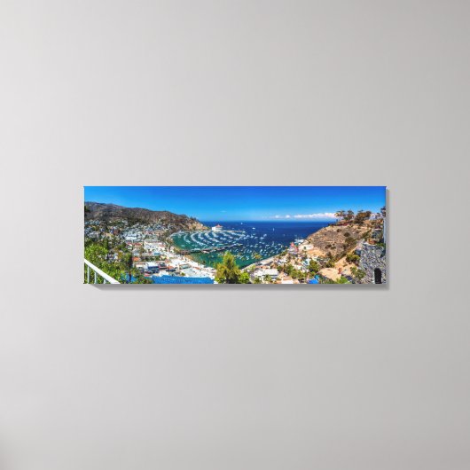 Een Panorama van Avalon op Catalina Canvas Afdruk (Voorkant)