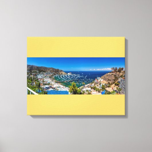 Een panorama van Avalon op Catalina Island Canvas Afdruk (Voorkant)
