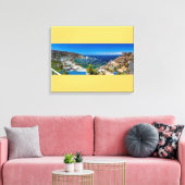 Een panorama van Avalon op Catalina Island Canvas Afdruk (Insitu (Woonkamer))