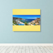 Een panorama van Avalon op Catalina Island Canvas Afdruk (Insitu (Houten vloer))