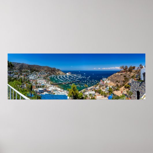 Een panorama van Avalon op Catalina Island Poster (Voorkant)
