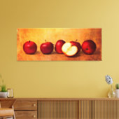 Een panorama van rode appels op een rij canvas afdruk (Insitu (Woonkamer))