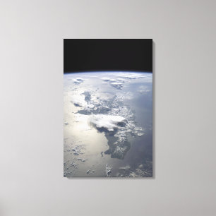 Een panoramisch uitzicht van het eiland Hispaniola Canvas Afdruk