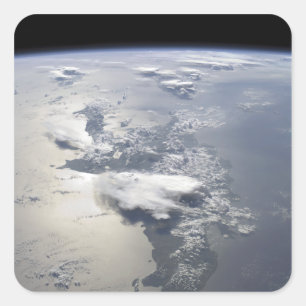 Een panoramisch uitzicht van het eiland Hispaniola Vierkante Sticker