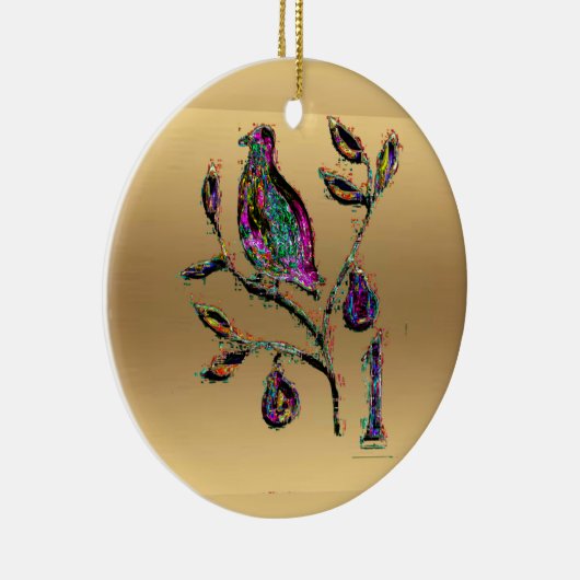 Een pap in een goudversiering van peren keramisch ornament (Rechts)