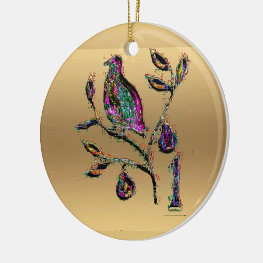 Een pap in een goudversiering van peren keramisch ornament (Links)