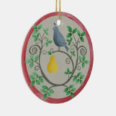 Een pap in een kerstversiering met perenbomen keramisch ornament (Rechts)