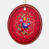 Een pap in een perenboom keramisch ornament (Links)