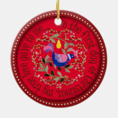 Een pap in een perenboom keramisch ornament (Achterkant)