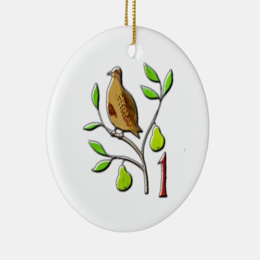 Een pap in een perenboom keramisch ornament (Rechts)