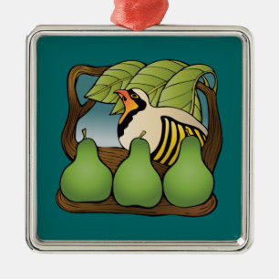Een pap in een perenboom metalen ornament