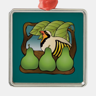 Een pap in een perenboom metalen ornament