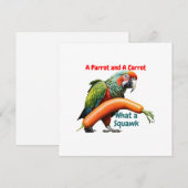 Een papegaai en een wortel feestdagenkaart (Voorkant / Achterkant)