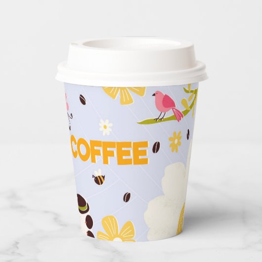 Een papieren beker met een vos (Achterkant)