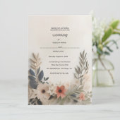 Een papieren bloemenkrans op een witte achtergrond kaart (Staand voorkant)