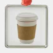 Een papieren koffiebeker metalen ornament (Voorkant)