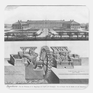 Een papierfabriek vierkante sticker