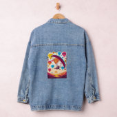 Een paraglider die over een vallei zweeft denim jacket (Hangar)