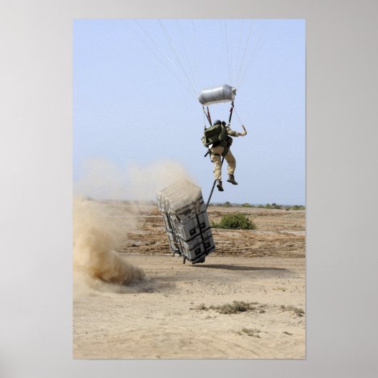 Een pararescueman valt het gebied binnen poster (Voorkant)