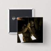 Een pararescueman van de Amerikaanse luchtmacht be Vierkante Button 5,1 Cm (Voorkant /achterkant)