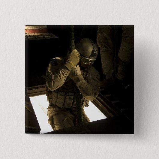 Een pararescueman van de Amerikaanse luchtmacht be Vierkante Button 5,1 Cm (Voorkant)