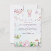 Een parel is onderweg - onder het Zeeen Baby showe Bedankkaart (Voorkant)