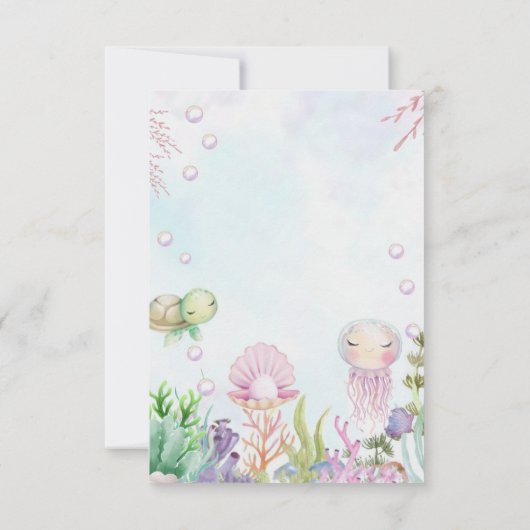 Een parel is onderweg - onder het Zeeen Baby showe Bedankkaart (Achterkant)