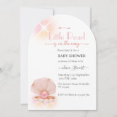 Een pareltje is onderweg naar het Baby shower Kaart (Voorkant)