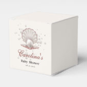 Een pareltje onder het zeeen baby shower bedankdoosjes (Voorkant Zijde)
