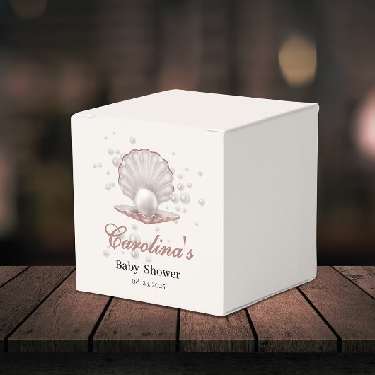 Een pareltje onder het zeeen baby shower bedankdoosjes