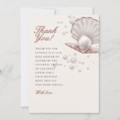 Een pareltje onder het zeeen baby shower bedankkaart (Voorkant)