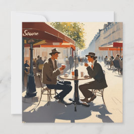 Een Parijse tafel in de zon Feestdagenkaart