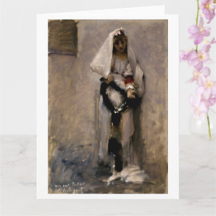 Een Parisiaans bedelaar meisje, John Sargent 1880 Kaart