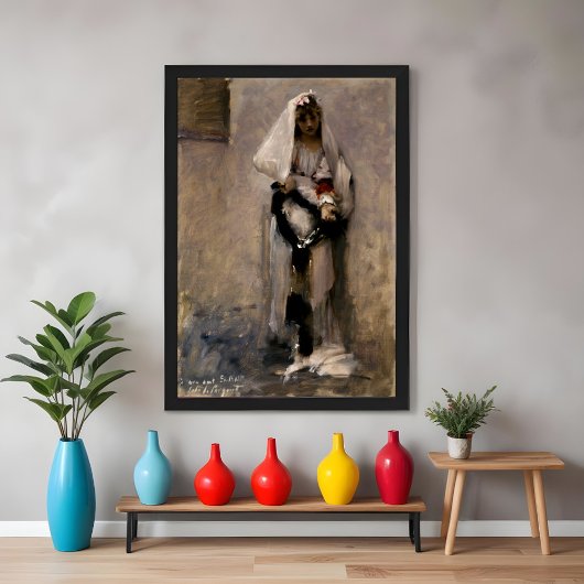 Een Parisiaans bedelaar meisje, John Sargent 1880 Poster