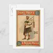 Een parlor Match "Old Hoss" Scottish Bagpiper Briefkaart (Voorkant / Achterkant)